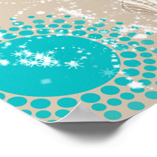 Taupe ivoor aqua strand bruiloftsfeest poster (Hoek)