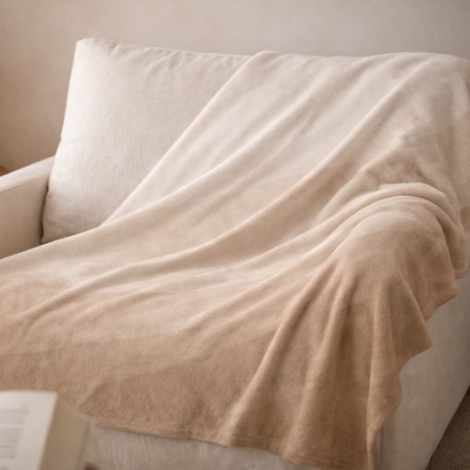 Taupe Ivoor Horizon Fleece Deken