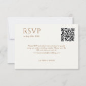 Taupe & Ivoor Paar Monogram QR Bruiloft RSVP (Voorkant)