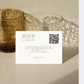 Taupe & Ivoor Paar Monogram QR Bruiloft RSVP