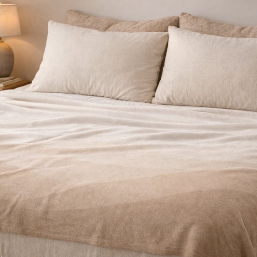Taupe Ivory Horizon Fleece Blanket