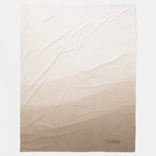 Taupe Ivory Horizon Fleece Blanket (Voorkant)