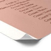 Taupe ivory pampas grass wedding seating chart poster (Hoek)