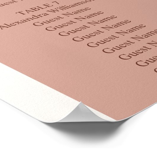 Taupe ivory pampas grass wedding seating chart poster (Hoek)