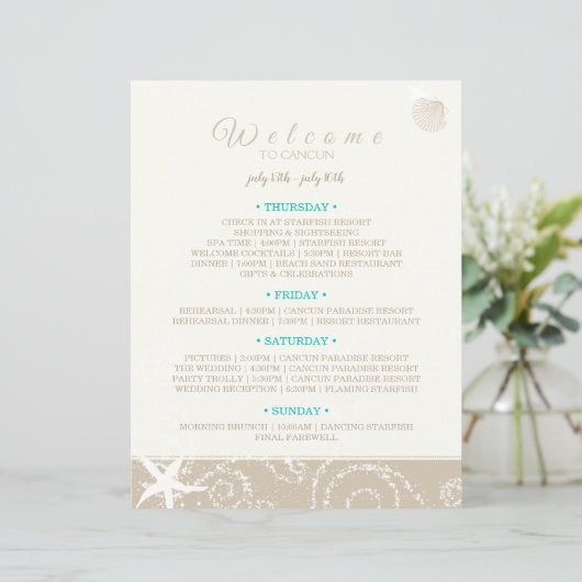 Taupe Ivory Starfish Beach Weddenrenroute (Staand voorkant)