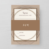 Taupe & Ivory Wedding Invitation Belly Band Uitnodigingen Wikkel