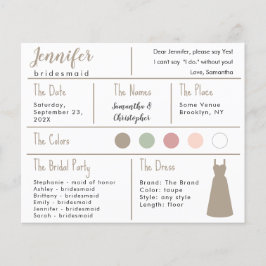 Taupe Jurk Kleur Bruidsmeisje Informatie Kaart