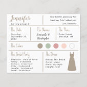 Taupe Jurk Kleur Bruidsmeisje Informatie Kaart (Voorkant)