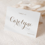 Taupe Kalligrafie Trouwmaaltijd Keuze Plaats Kaart<br><div class="desc">Verhoog uw huwelijksreceptie met onze prachtige, aanpasbare taupe-trouwkaarten, ontworpen om een persoonlijk tintje aan uw speciale dag toe te voegen. Ze zijn voorzien van moderne zwarte kalligrafie en een hartaccent. Voeg de namen van uw gasten, hun maaltijdkeuze, de trouwdatum of een speciaal bericht toe. Transformeer uw receptietafels in een verbluffende...</div>