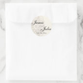  Taupe Kant - Huwelijkssluiting Ronde Sticker (Tas)