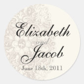  Taupe Kant - Huwelijkssluiting Ronde Sticker (Voorkant)