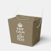 Taupe Keep Calm And Your Text Easily Bedankdoosjes (Voorkant Zijde)
