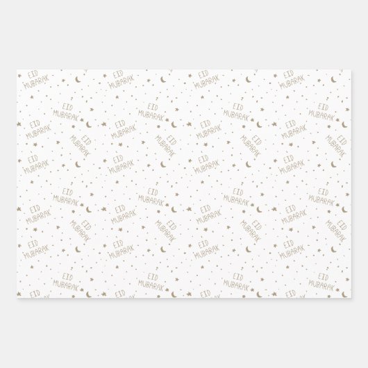 Taupe Kinder Eid Mubarak Inpakpapier Vel (Voorkant)
