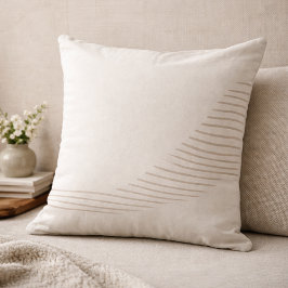 Taupe Kussen met Vloeiende Lijnen