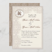  Taupe Lace - bruiloft uitnodiging (Voorkant / Achterkant)