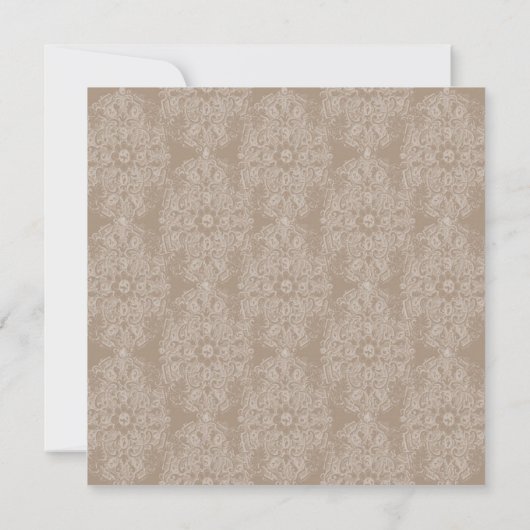  Taupe Lace - bruiloft uitnodiging (Achterkant)