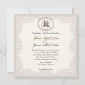  Taupe Lace - bruiloft uitnodiging (Voorkant)