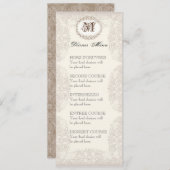  Taupe Lace - Menu of Wedding Invitation (Voorkant / Achterkant)