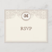  Taupe Lace - Wedding Response Briefkaart (Voorkant)