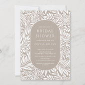 Taupe Leaf Floral Bridal Shower Kaart (Voorkant)