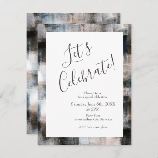 Taupe leisteen penseelstreken Abstract Kaart (Voorkant / Achterkant)