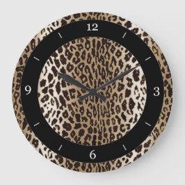 Taupe Leopard Animal Print Grote Klok