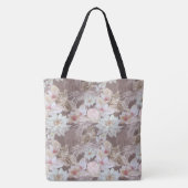 Taupe Leopard Floral Mode Tas (Achterkant)