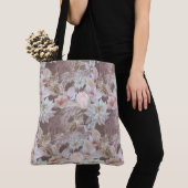 Taupe Leopard Floral Mode Tas (Dichtbij)