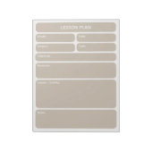 Taupe Lesplannerblok Notitieblok (Linkerzijde)
