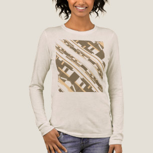 Taupe Lichtbruine Zuidwestelijke Look Schuine Kuns Tri-Blend Shirt