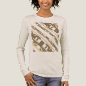 Taupe Light Tan Southwest Look Slanted Art Motif Tri-Blend Shirt (Voorkant)