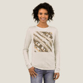 Taupe Light Tan Southwest Look Slanted Art Motif Tri-Blend Shirt (Voorkant)