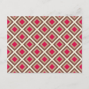 Taupe, Light Taupe, Hot Pink Ikat Diamonds STaylor Briefkaart