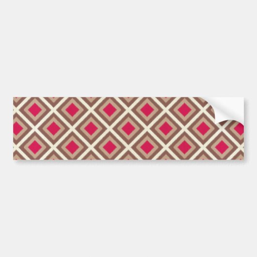 Taupe, Light Taupe, Hot Pink Ikat Diamonds STaylor Bumpersticker (Voorkant)