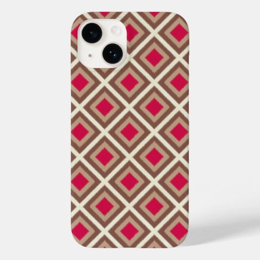 Taupe, Light Taupe, Hot Pink Ikat Diamonds STaylor Case-Mate iPhone Case (Achterkant)