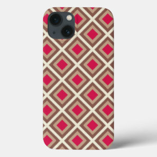 Taupe, Light Taupe, Hot Pink Ikat Diamonds STaylor Case-Mate iPhone Case