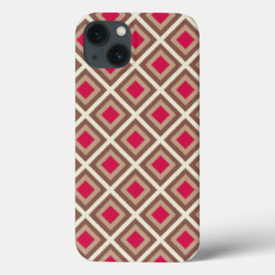 Taupe, Light Taupe, Hot Pink Ikat Diamonds STaylor Case-Mate iPhone Case