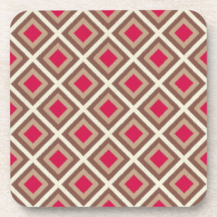 Taupe, Light Taupe, Hot Pink Ikat Diamonds STaylor Drankjes Onderzetter