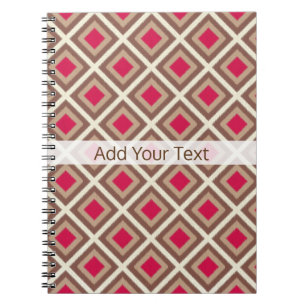 Taupe, Light Taupe, Hot Pink Ikat Diamonds STaylor Notitieboek