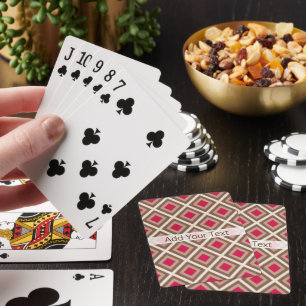 Taupe, Light Taupe, Hot Pink Ikat Diamonds STaylor Pokerkaarten
