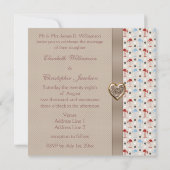 Taupe Linen Wonderland Flamingos Wedding Invites Kaart (Achterkant)
