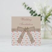 Taupe Linen Wonderland Flamingos Wedding Invites Kaart (Staand voorkant)