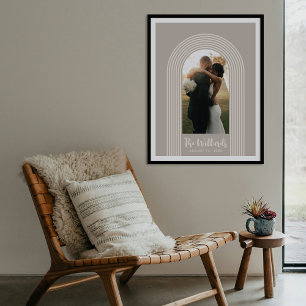 Taupe Lombard Lines Arch Aangepaste Foto Kunstprin Poster