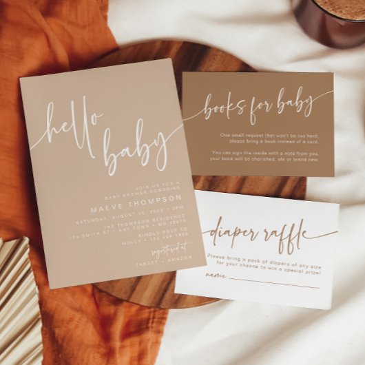 Taupe Luier Raffle Teken Neutraal Modern Minimaal Poster