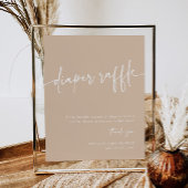 Taupe Luier Raffle Teken Neutraal Modern Minimaal Poster