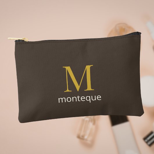 Taupe luxe gepersonaliseerd monogramcadeau voor ha etui