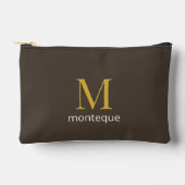 Taupe luxe gepersonaliseerd monogramcadeau voor ha etui (Voorkant)