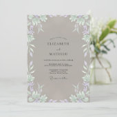 Taupe Maagdenpalm Wingerd Bruiloft Kaart (Staand voorkant)
