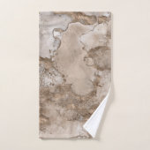 Taupe marble and gold abstract bad handdoek (Handdoek)