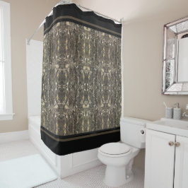 Taupe Marble Stripe Douchegordijn